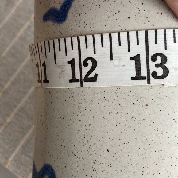 Vintage Sanibel Pottery Stoneware Vase Blue Seagulls and Sandpipers Made In USA - Picture 9 of 9